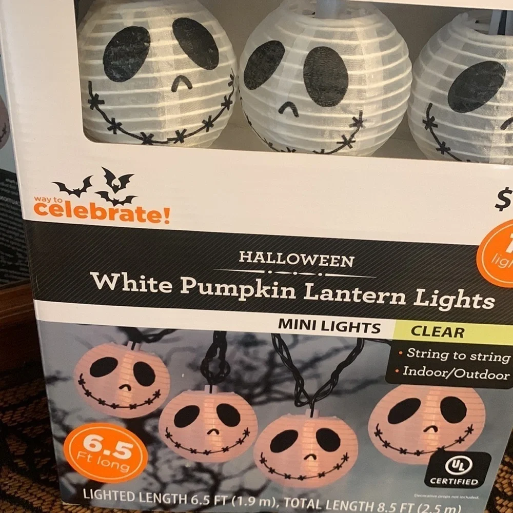 Disneys Jack Skellington jack-o lantern String Lights NEW